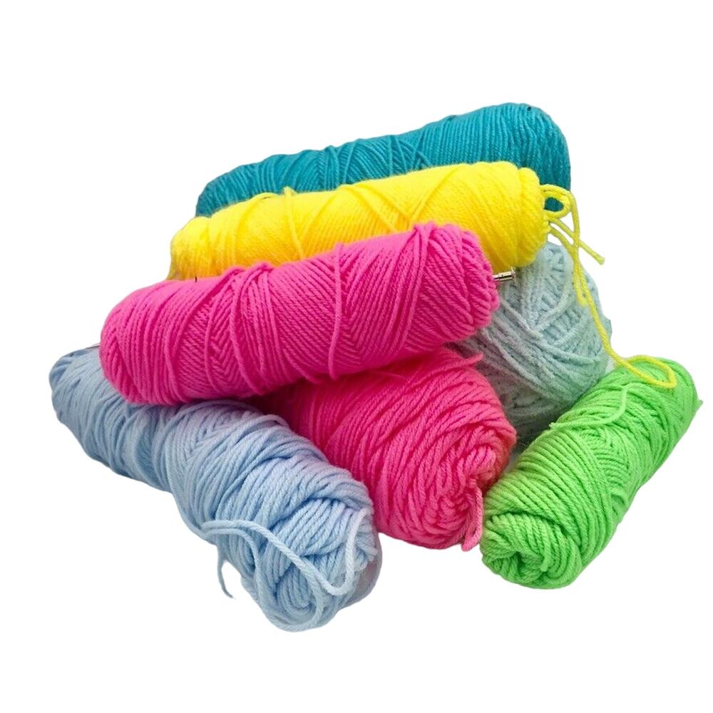 Lot of 7 Skeins of Crochet Yarn Mixed Variety of Colors, Textures and Lengths